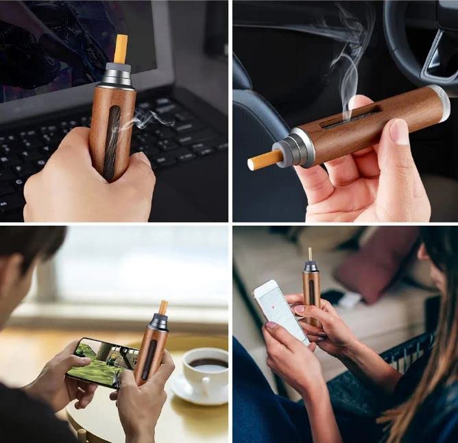 π Portable Car Ashtray β Premium Wooden Finish - Homeify Mart