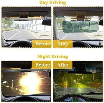 2-in-1 Anti Glare Sun Visor for Car – Day & Night Driving Glare Reducer - Homeify Mart