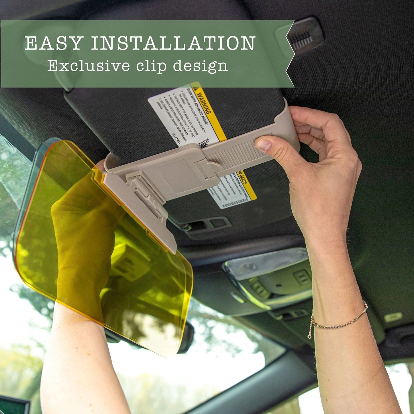 2-in-1 Anti Glare Sun Visor for Car – Day & Night Driving Glare Reducer - Homeify Mart