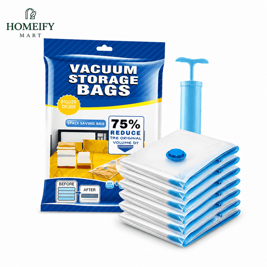 6 Pcs Vacuum Storage Bags Set - Homeify Mart