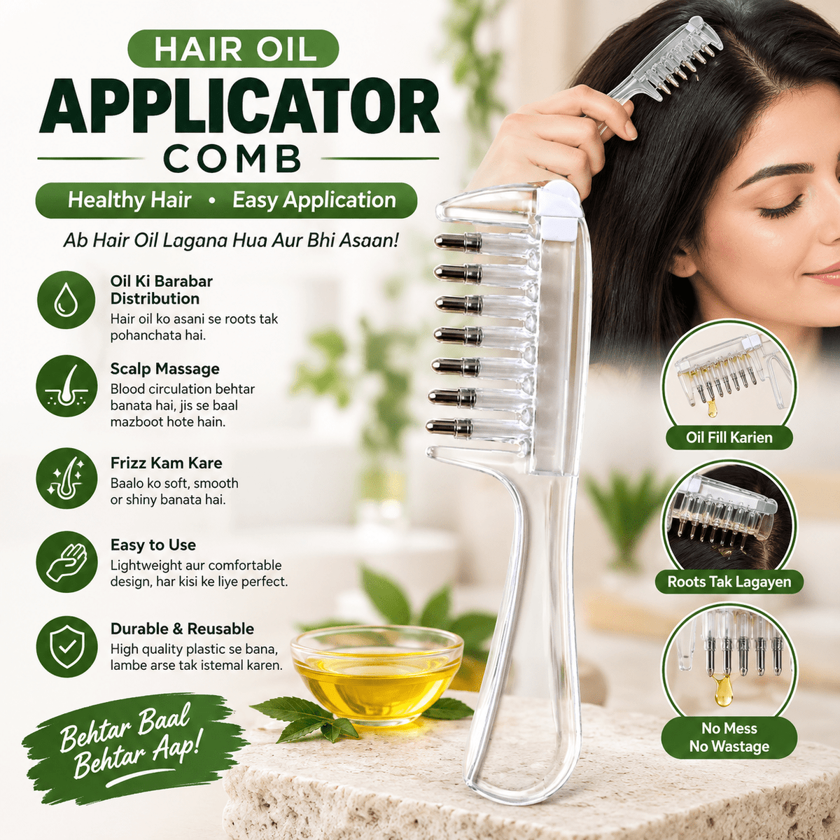 Hair Oil Applicator Comb - Homeify Mart