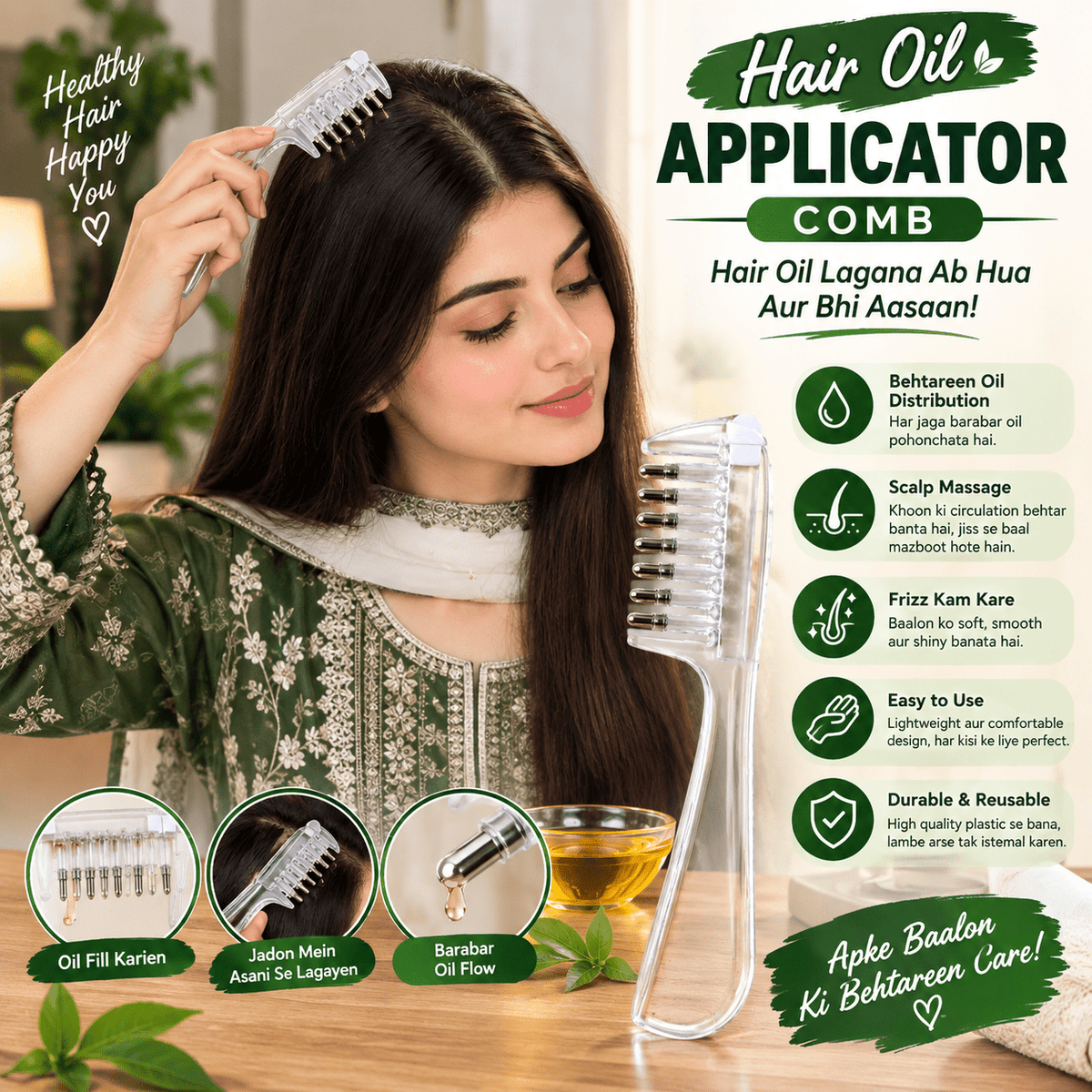Hair Oil Applicator Comb - Homeify Mart