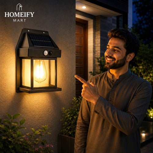 LED Solar Wall Lamp – Waterproof Outdoor Light - Homeify Mart
