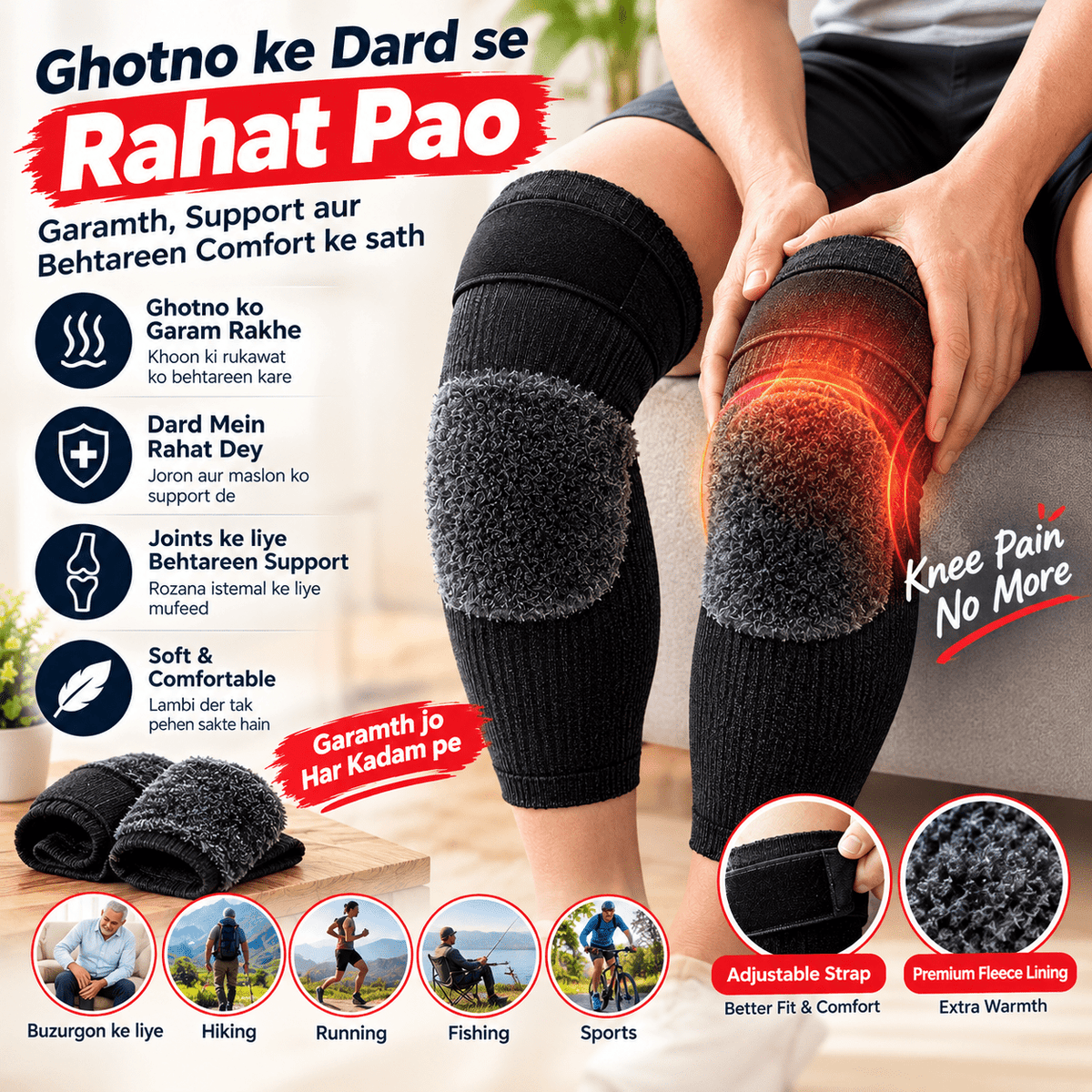 Premium Knee Warmer – Warmth, Comfort & Support - Homeify Mart