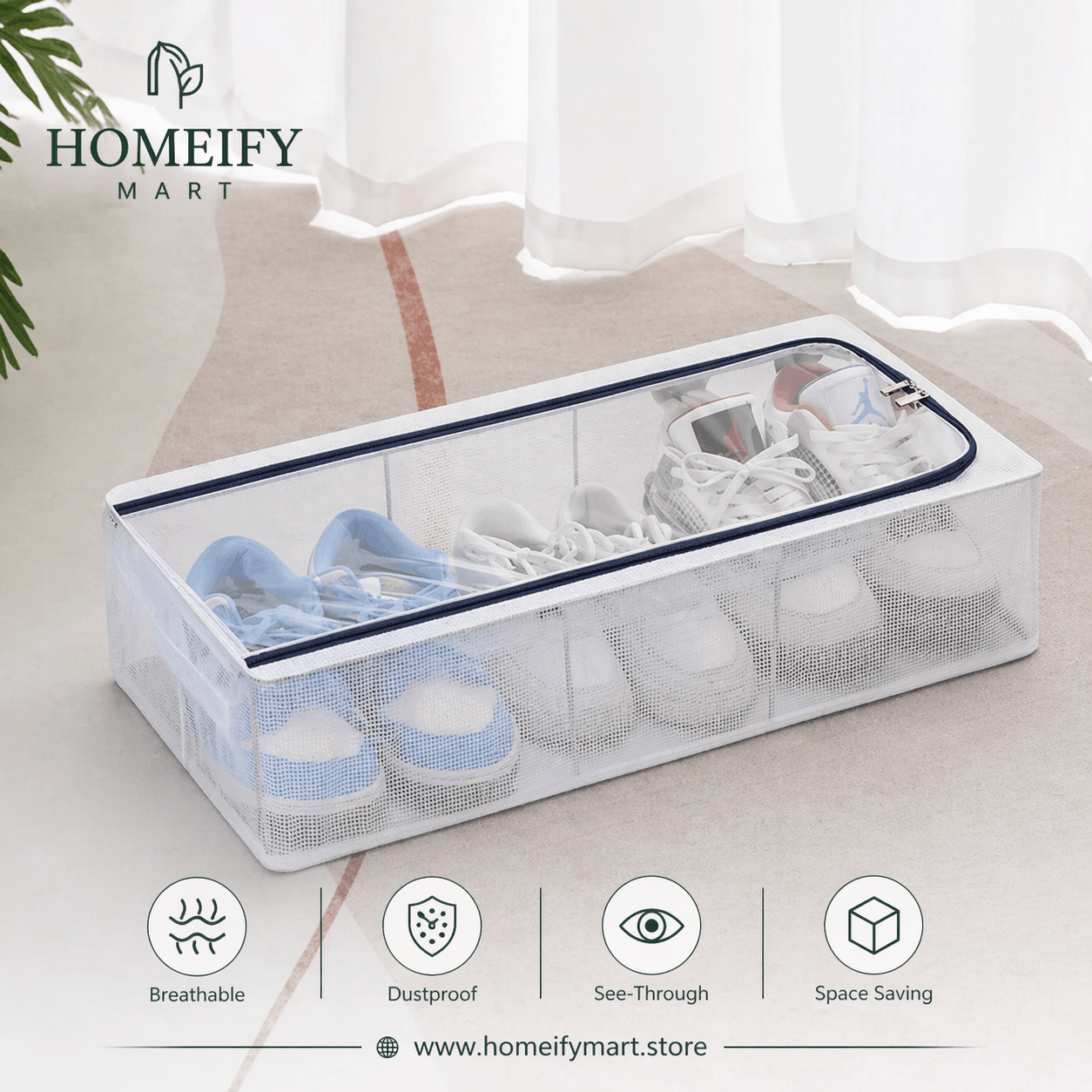 PVC Foldable Transparent Storage Box – Dustproof Clothes Organizer - Homeify Mart