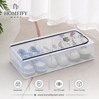 PVC Foldable Transparent Storage Box – Dustproof Clothes Organizer - Homeify Mart