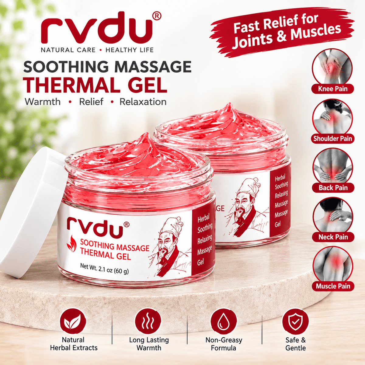 🦵 RVDU Soothing Massage Thermal Gel - Homeify Mart